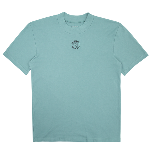 Pique Mockneck Tee - Arctic Blue