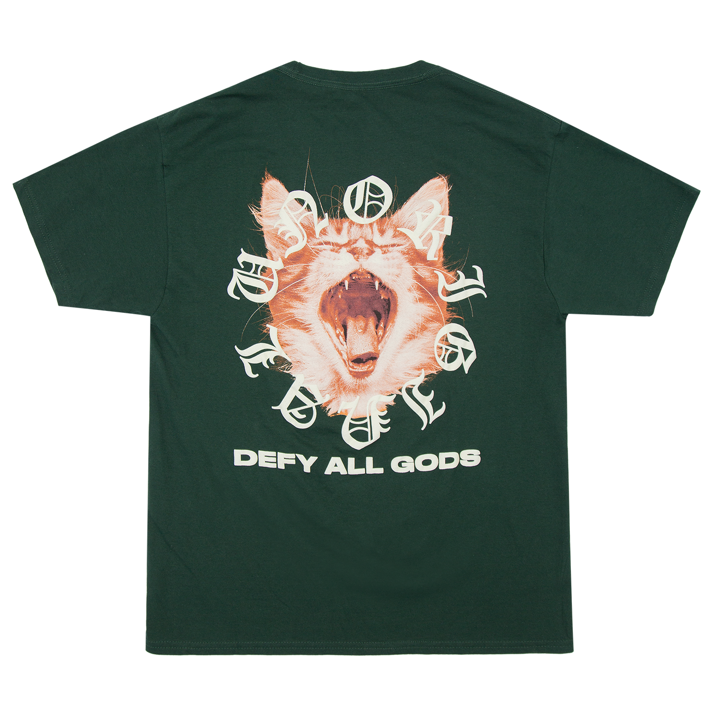 DEFY ALL GODS TEE - FOREST GREEN