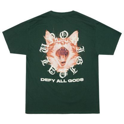 DEFY ALL GODS TEE - FOREST GREEN