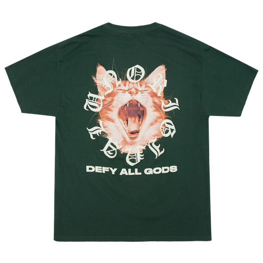 DEFY ALL GODS TEE - FOREST GREEN